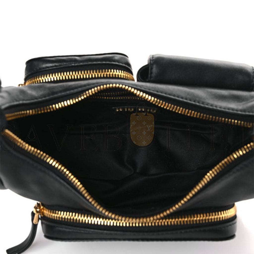 MIU MIU NAPPA MULTI POCKET HOBO BLACK 5BC145 (22*13*6cm)